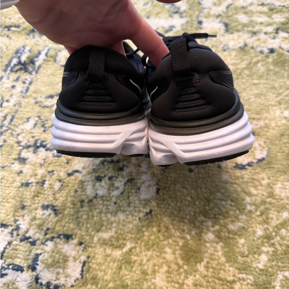 Hoka Bondi 8 {8.5 D} Black and White Athletic Shoes EUC - Picture 4 of 7